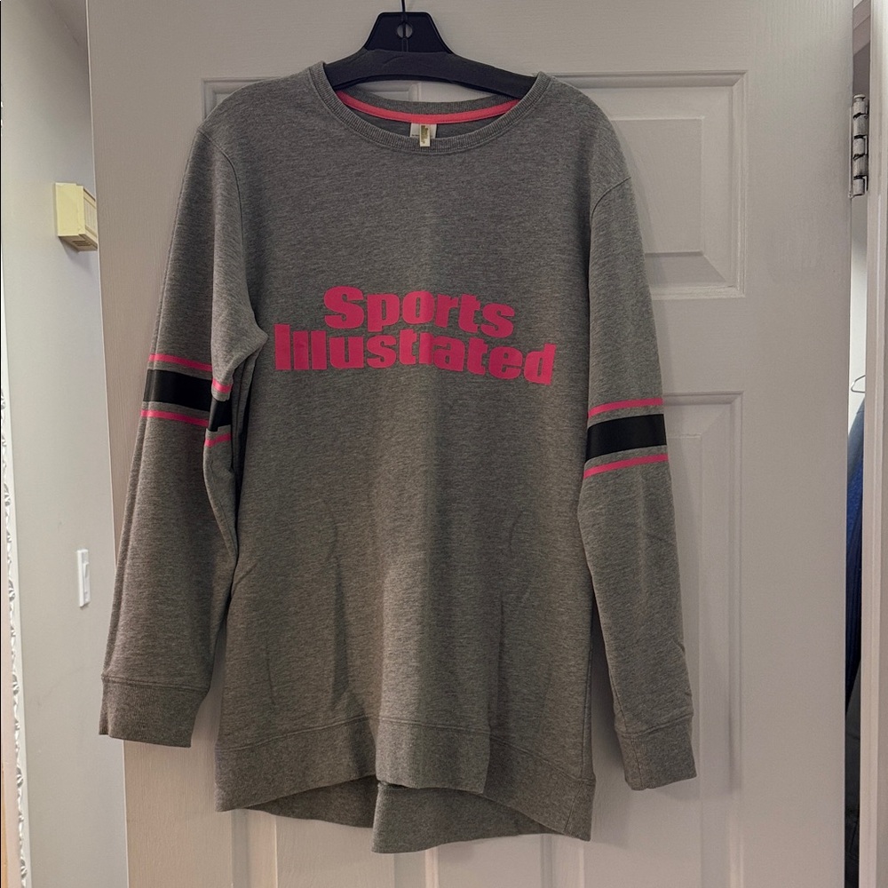 Sports Illustrated Swimsuit Model Gray and Pink Sweatshirt